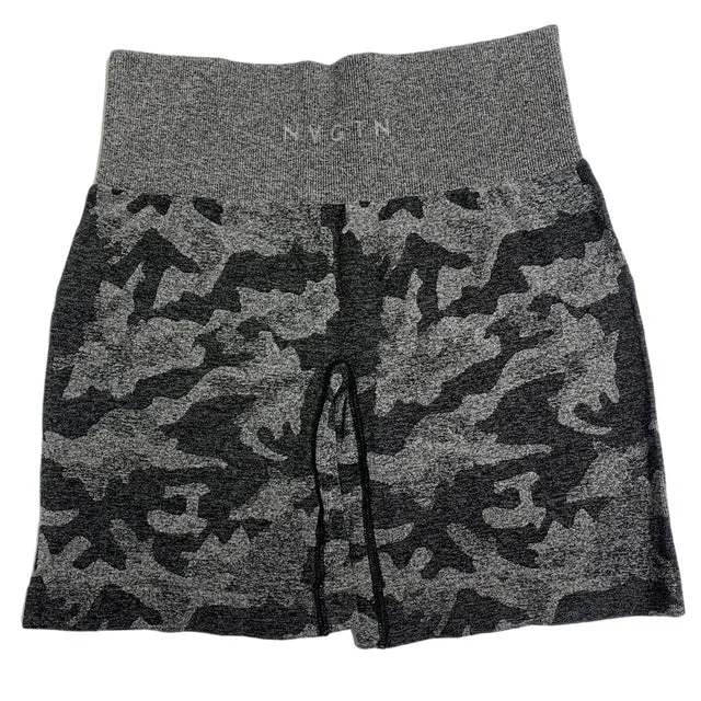 Women's Tummy Control Seamless Camouflage Athletic Yoga Shorts